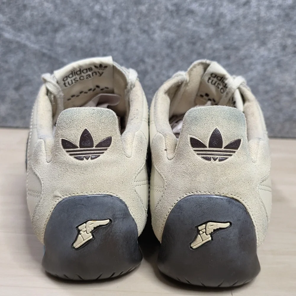 Adidas Tuscany Goodyear Racing Driving‎ Shoes White Blue Brown Stripe Size 6